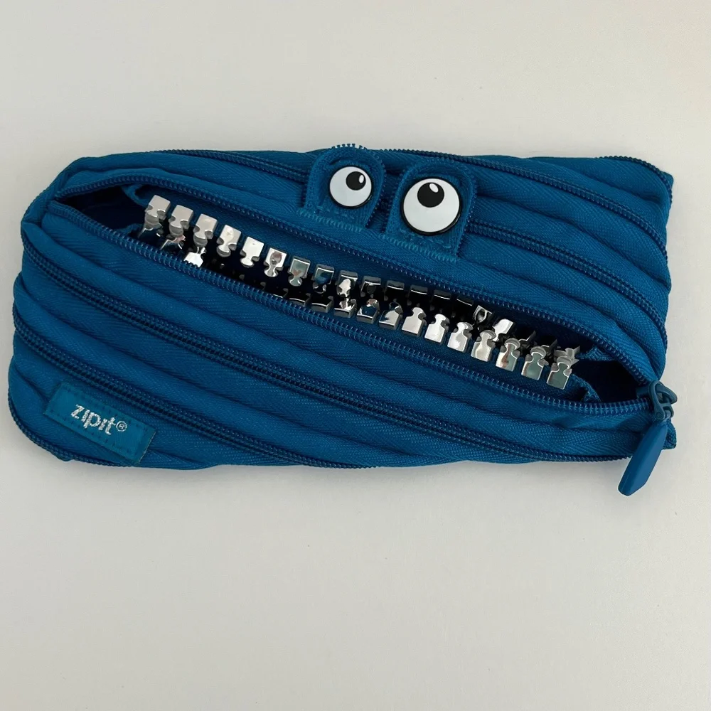 ZIPIT Monster Grillz Small Pencil Case Make Up Pouch Blue
